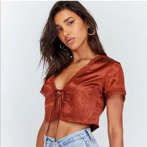 VINTAGE TIE UP TOP RUST Princess Polly